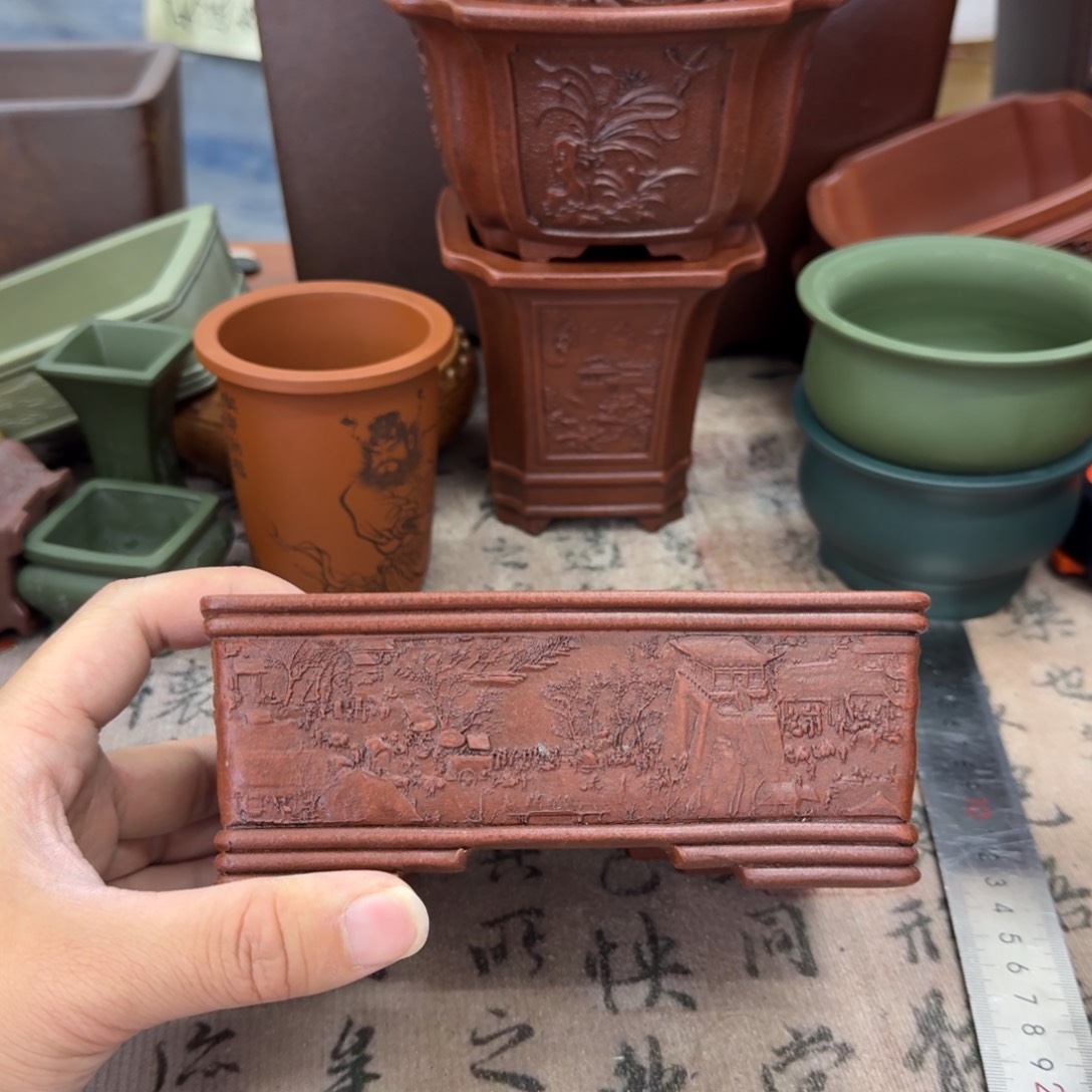 紫砂花盆宜兴紫砂正品14x10x4.8