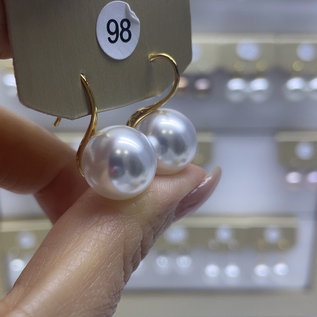 淡水珍珠耳饰银S925镶嵌