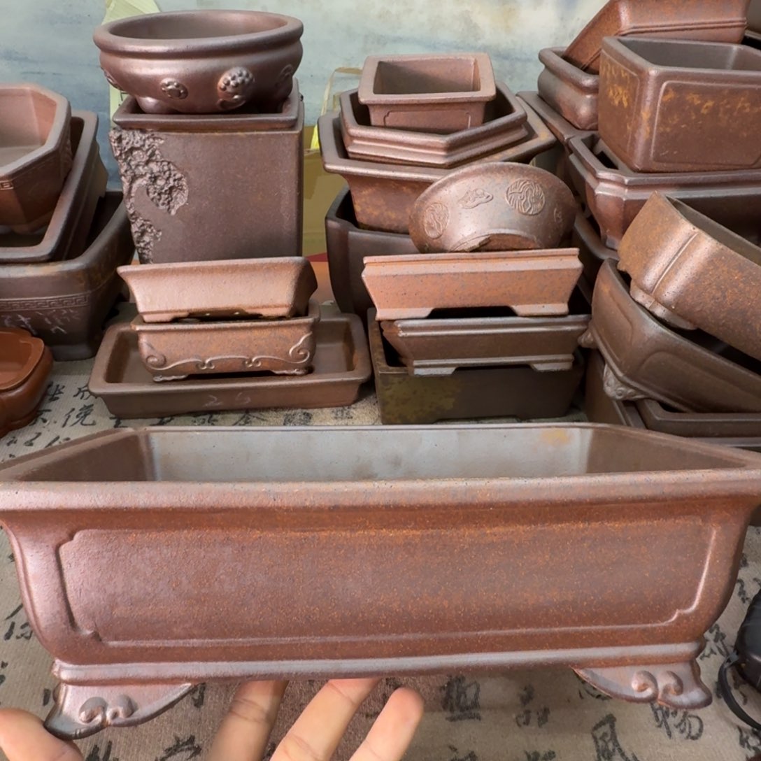 紫砂花盆93号宜兴紫砂正品花盆30x19.5x7