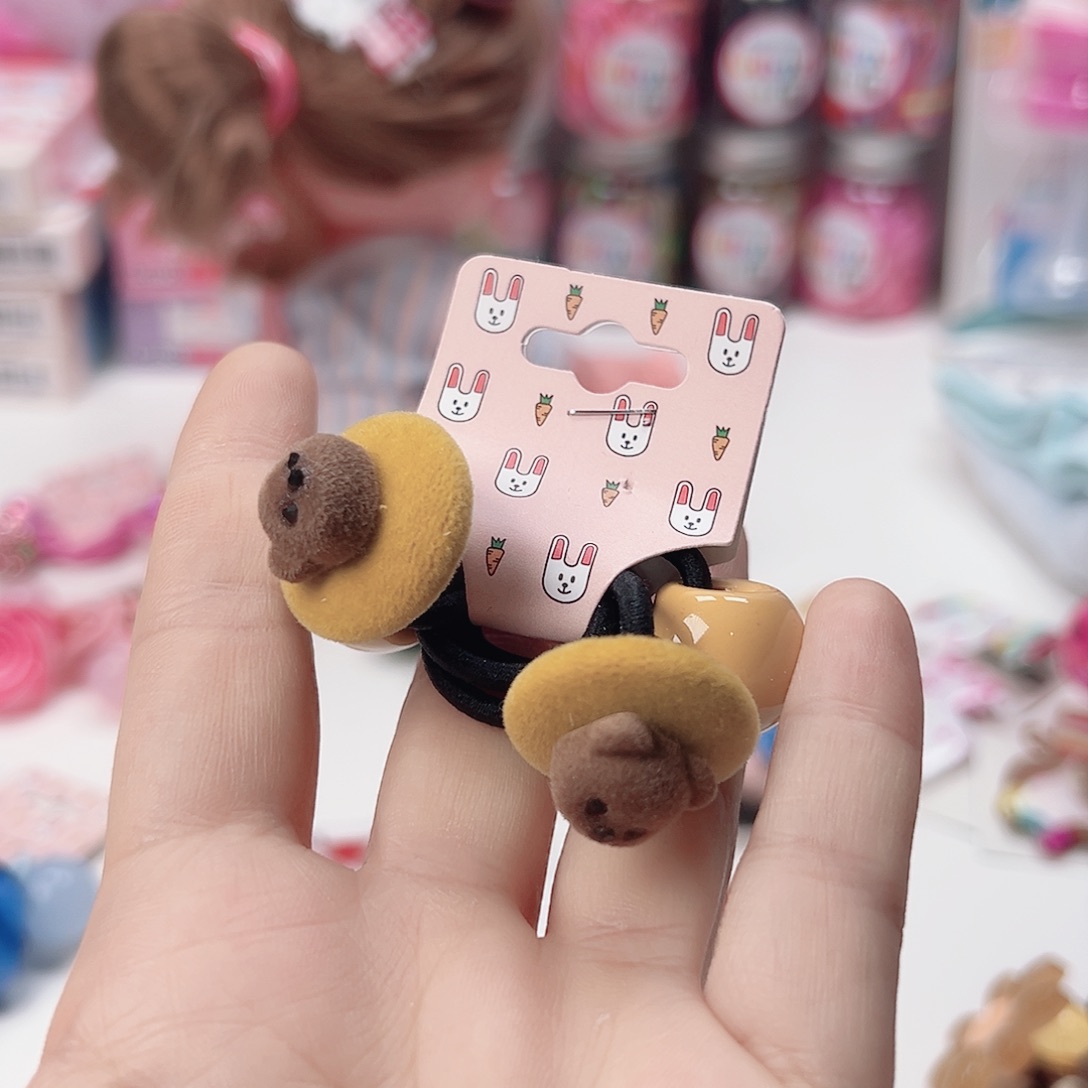 黄色丝绒发圈2个装