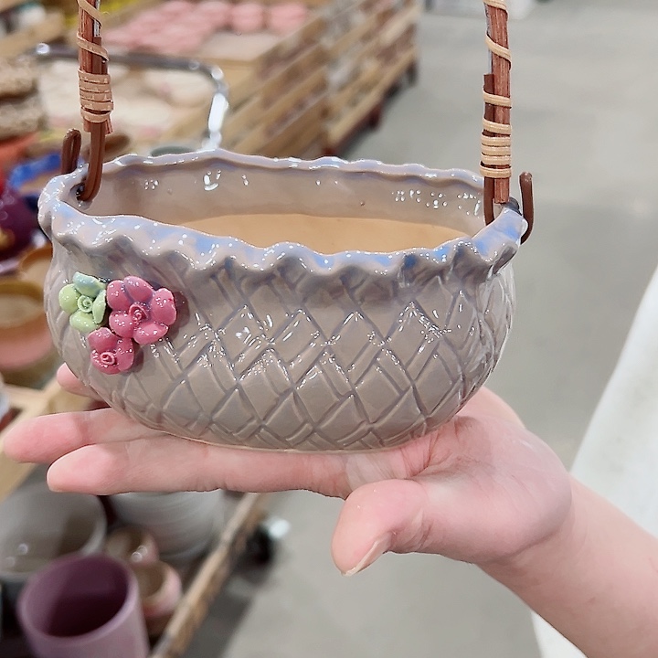 有孔.凑满10元发货多肉陶瓷花盆！