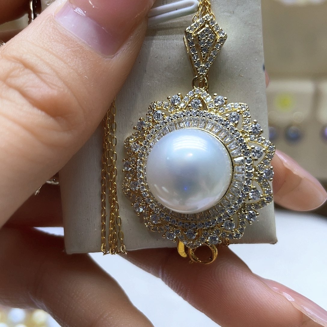 海水珍珠颈饰银S925镶嵌