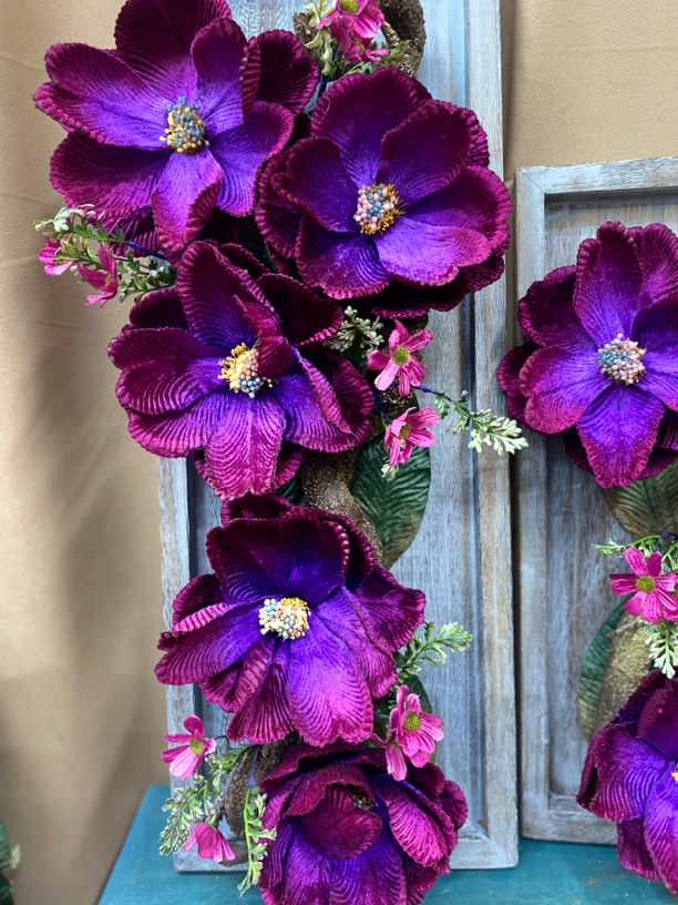 仿真花摆件客厅挂件壁挂花玫瑰仿真花墙壁装饰挂件假花