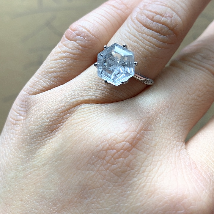 水晶水晶戒指银S925镶嵌