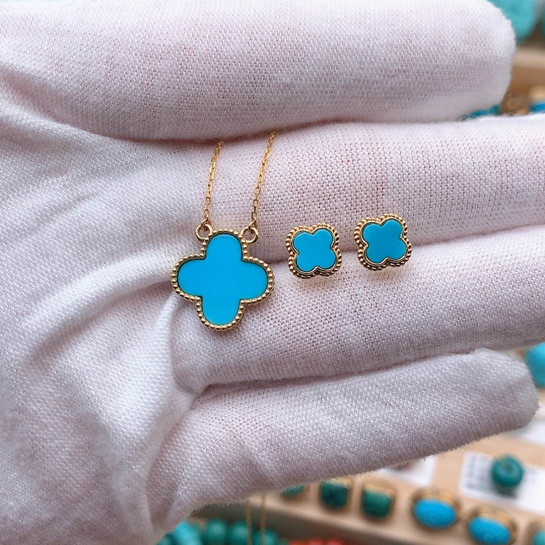 绿松石珠宝奇石18K金镶嵌