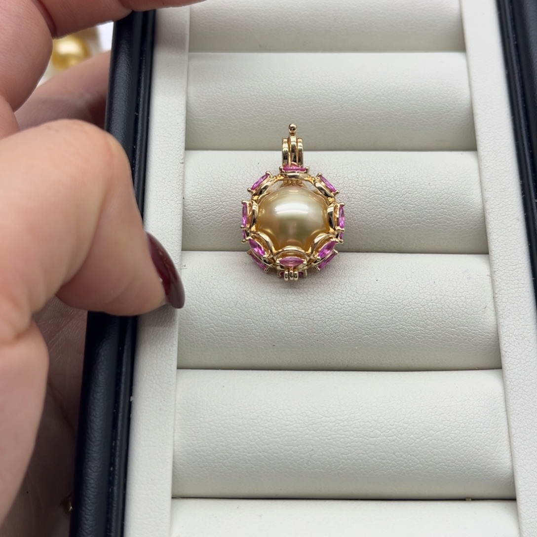 吊坠(不含链)银S925镶嵌海水珍珠