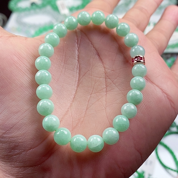 翡翠手链未镶嵌卡7+