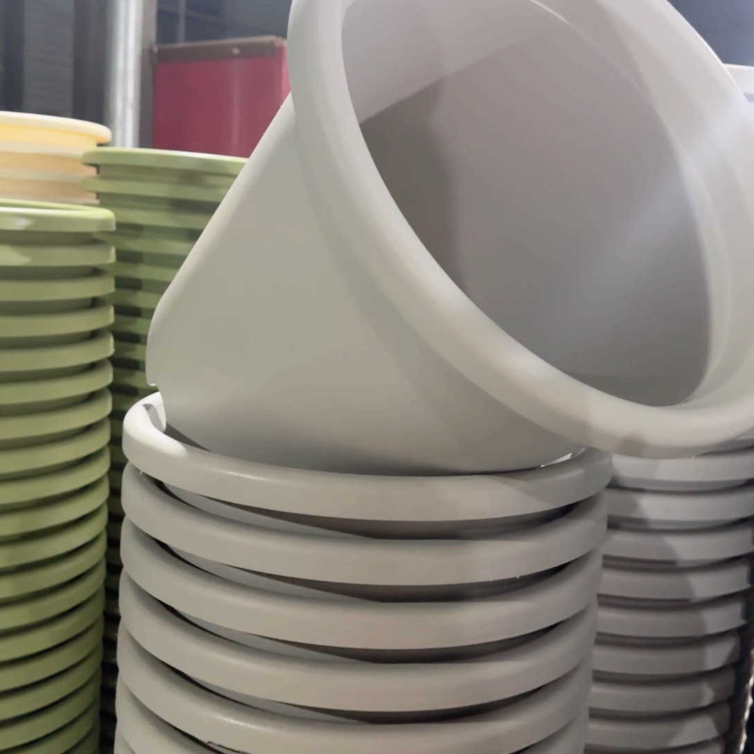 树脂四季盆7#无拖微瑕灰白6