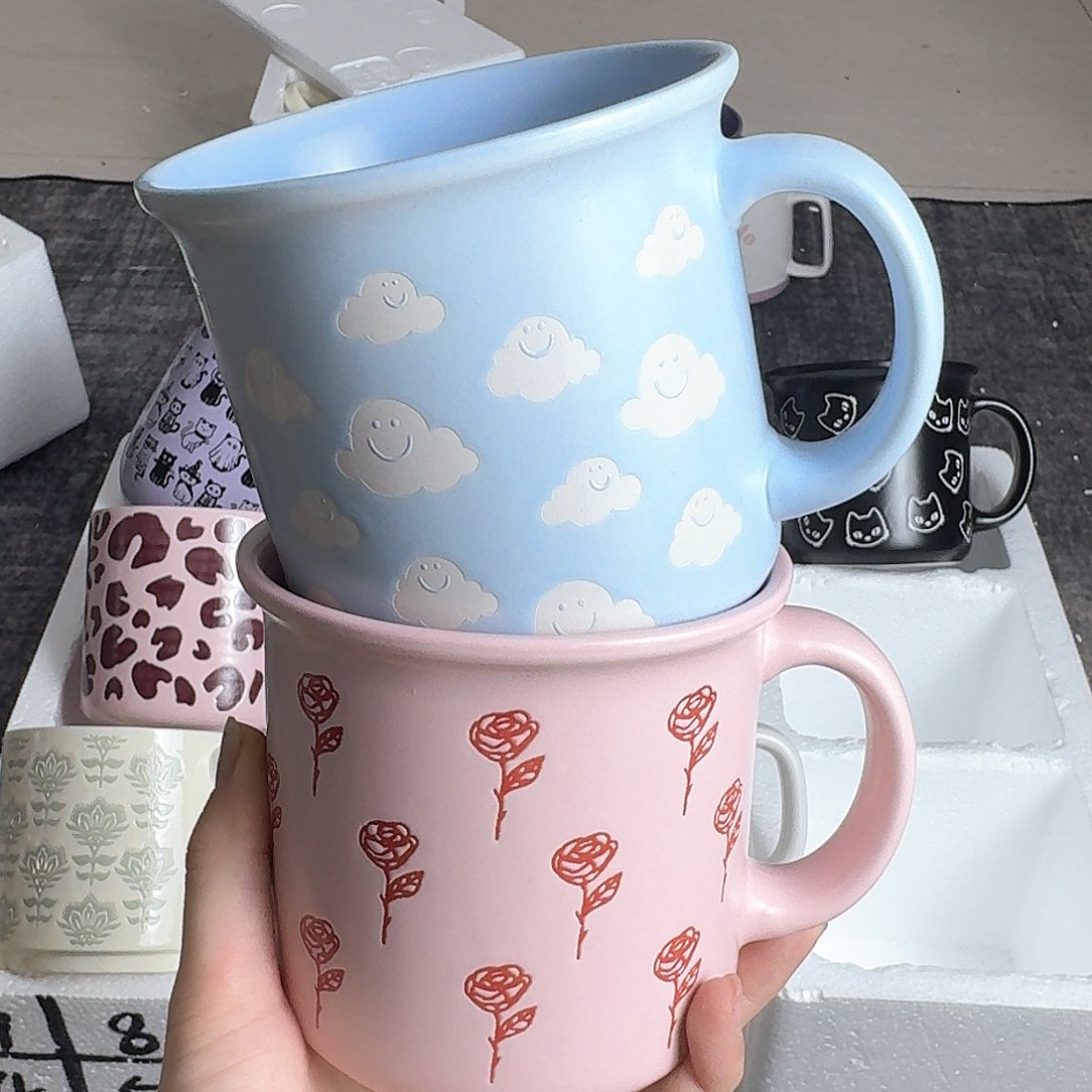 陶瓷盖子款微瑕陶瓷杯子两个