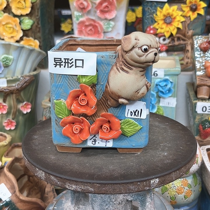 紫砂花盆粗陶材质多肉花盆