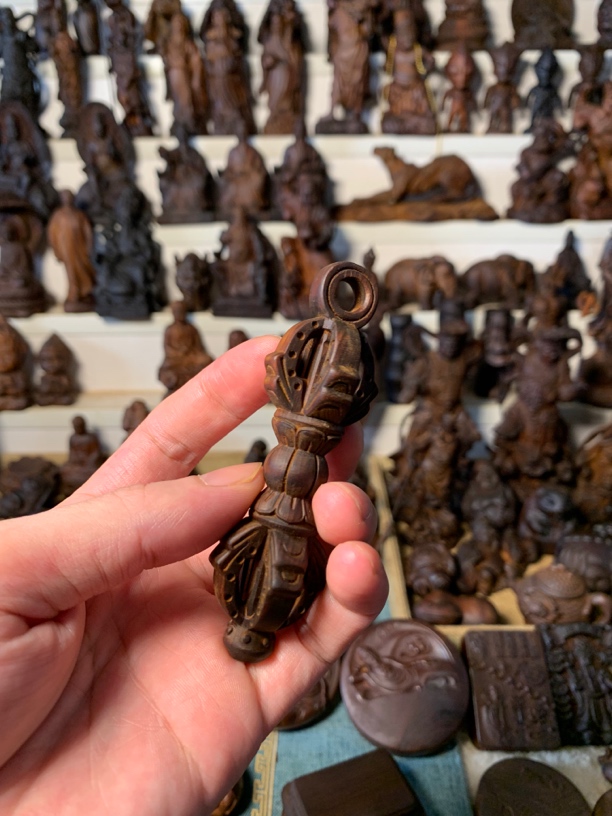 高货哦 太行崖柏雷击木9.9x2.8公分降魔杵手摆件