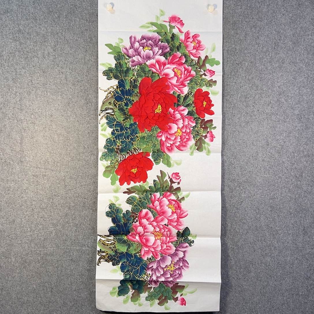 国画866 花鸟在树丛的顶端鸣叫叫声响