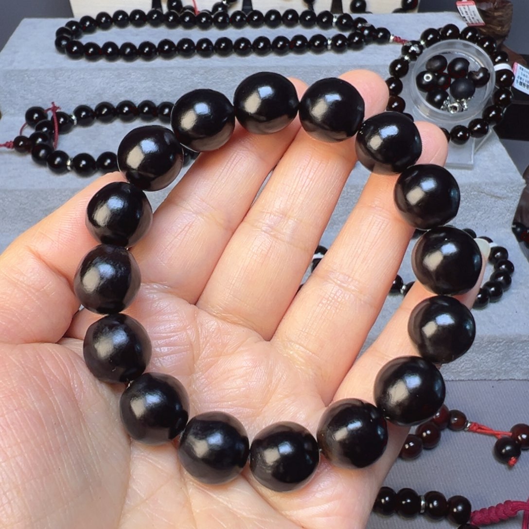 精品手串卡14毫米16颗籽黑色手串