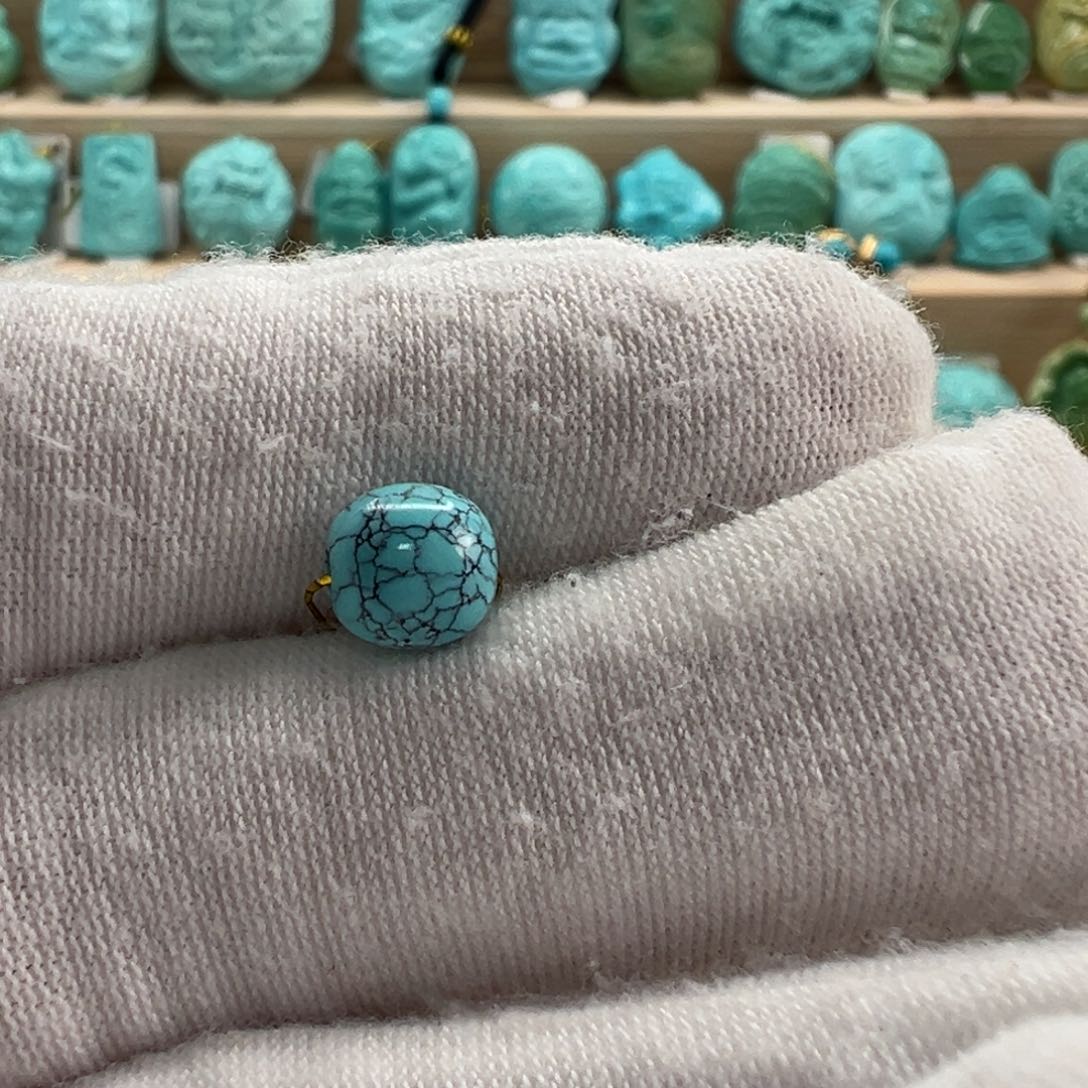 未镶嵌绿松石老型珠6.7x6.7mm