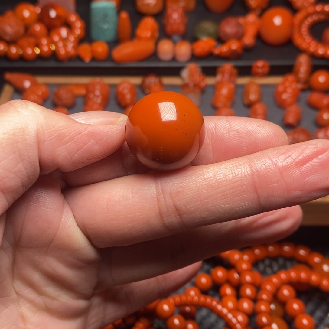 南红玛瑙大单珠21.2尺寸未镶嵌