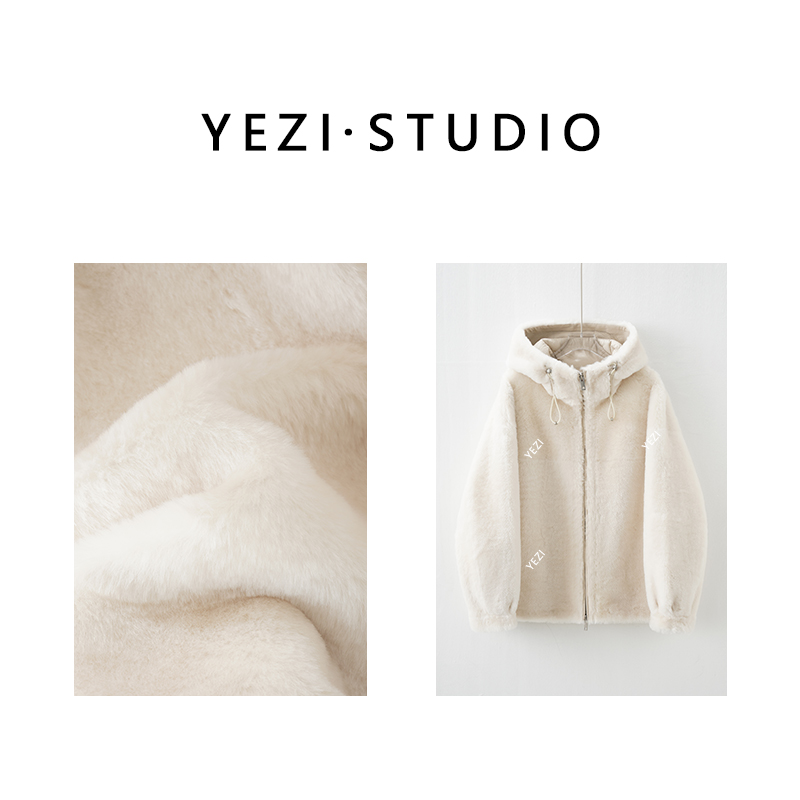 【洛曼-连帽款】南非進口软糯羊皮毛一体拉链连帽皮草外套25430047