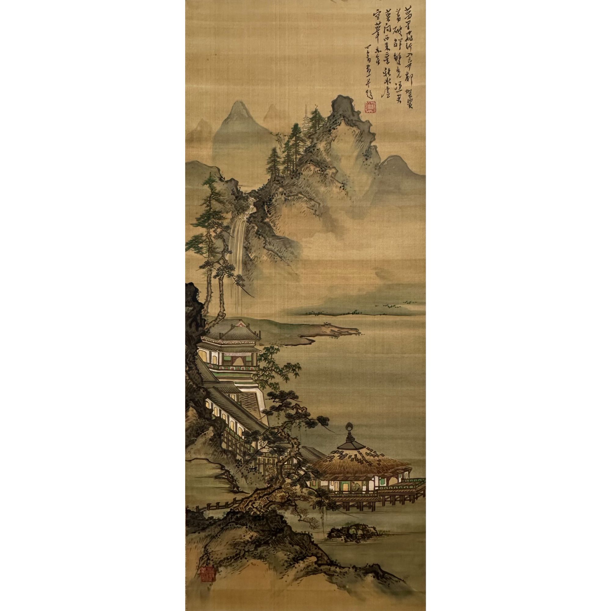 溥 儒--山水清荫图 103*40.5cm