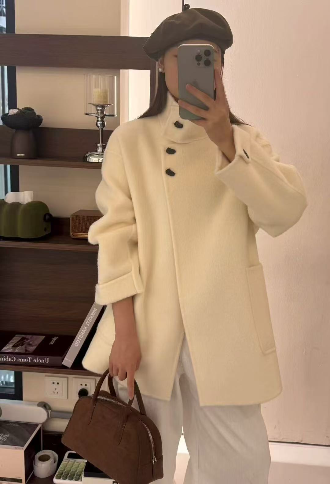 2025新款立领羊毛大衣宽松韩系氛围气质款毛呢外套