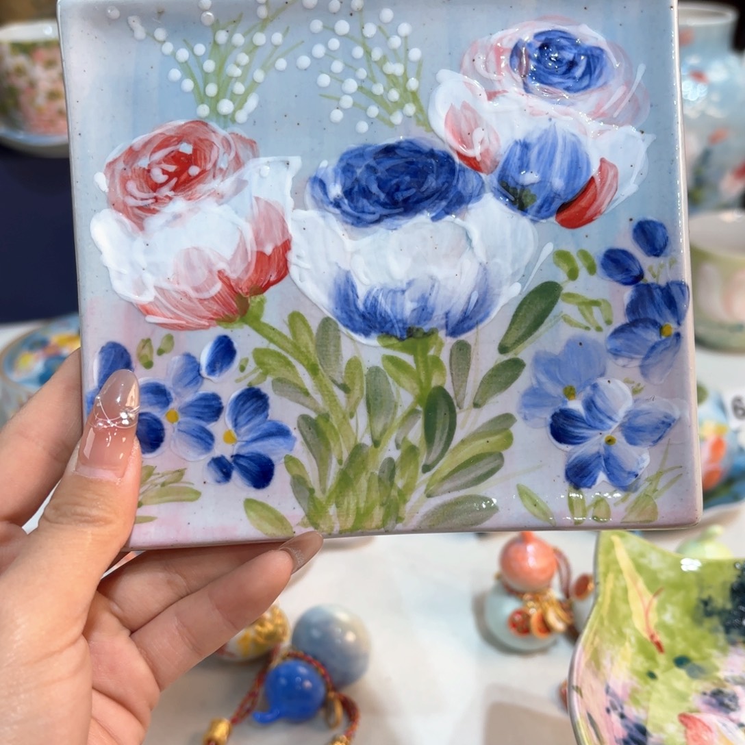 景德镇手绘高温釉下彩陶瓷茶具