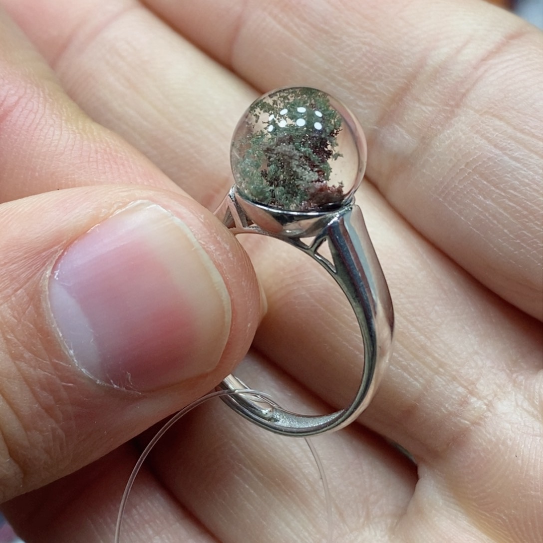 水晶戒指银S925镶嵌天然