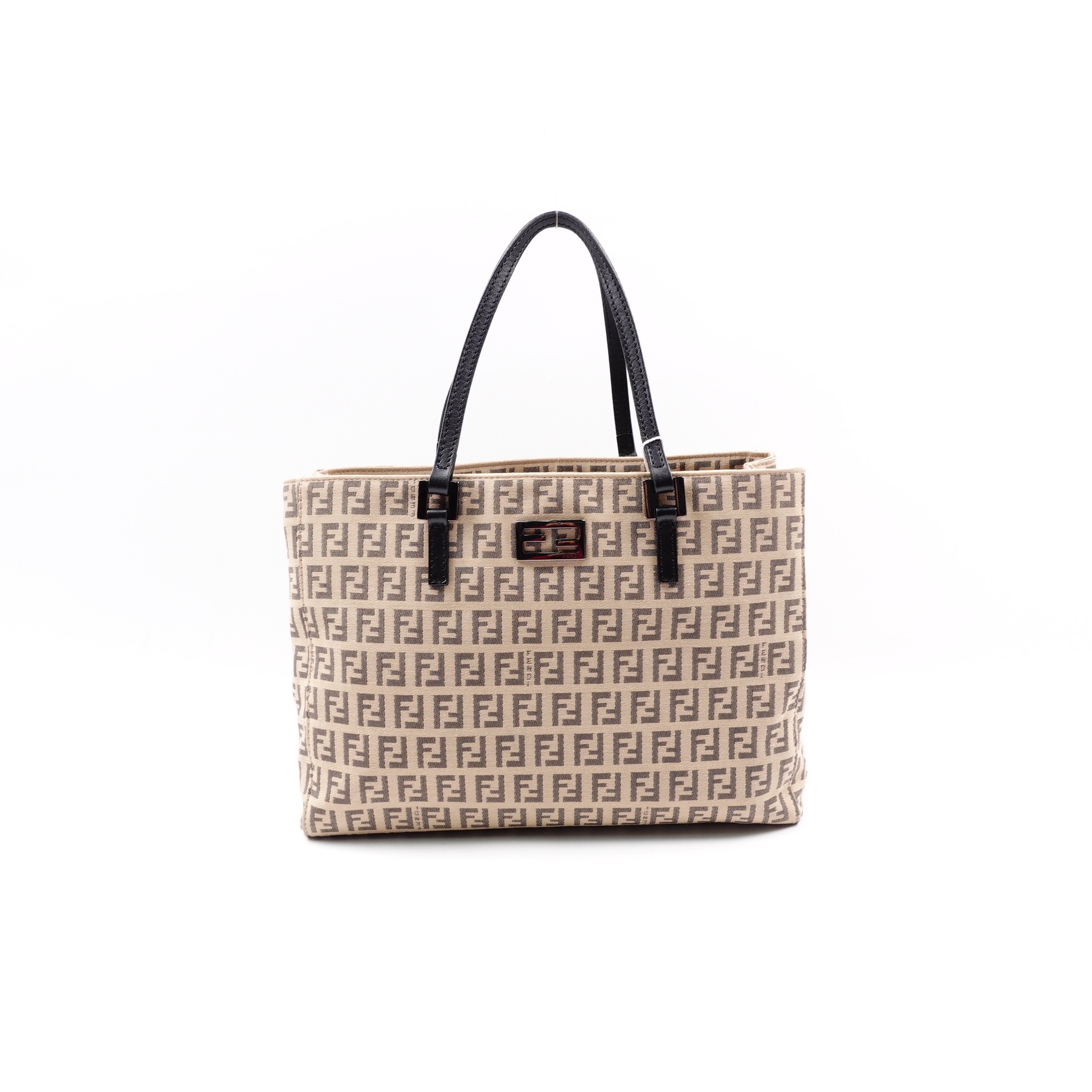 95新 FENDI/芬迪 米色老花手提单肩包 T10161301