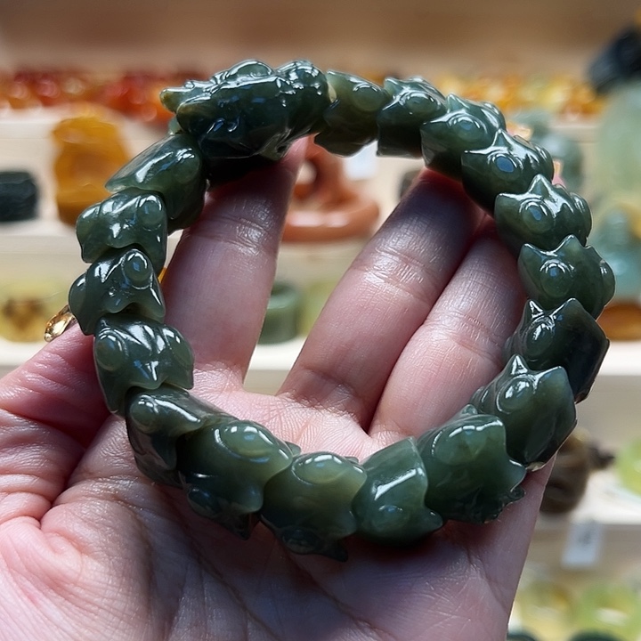 和田玉（糖玉）手链未镶嵌龙脊谷 手串