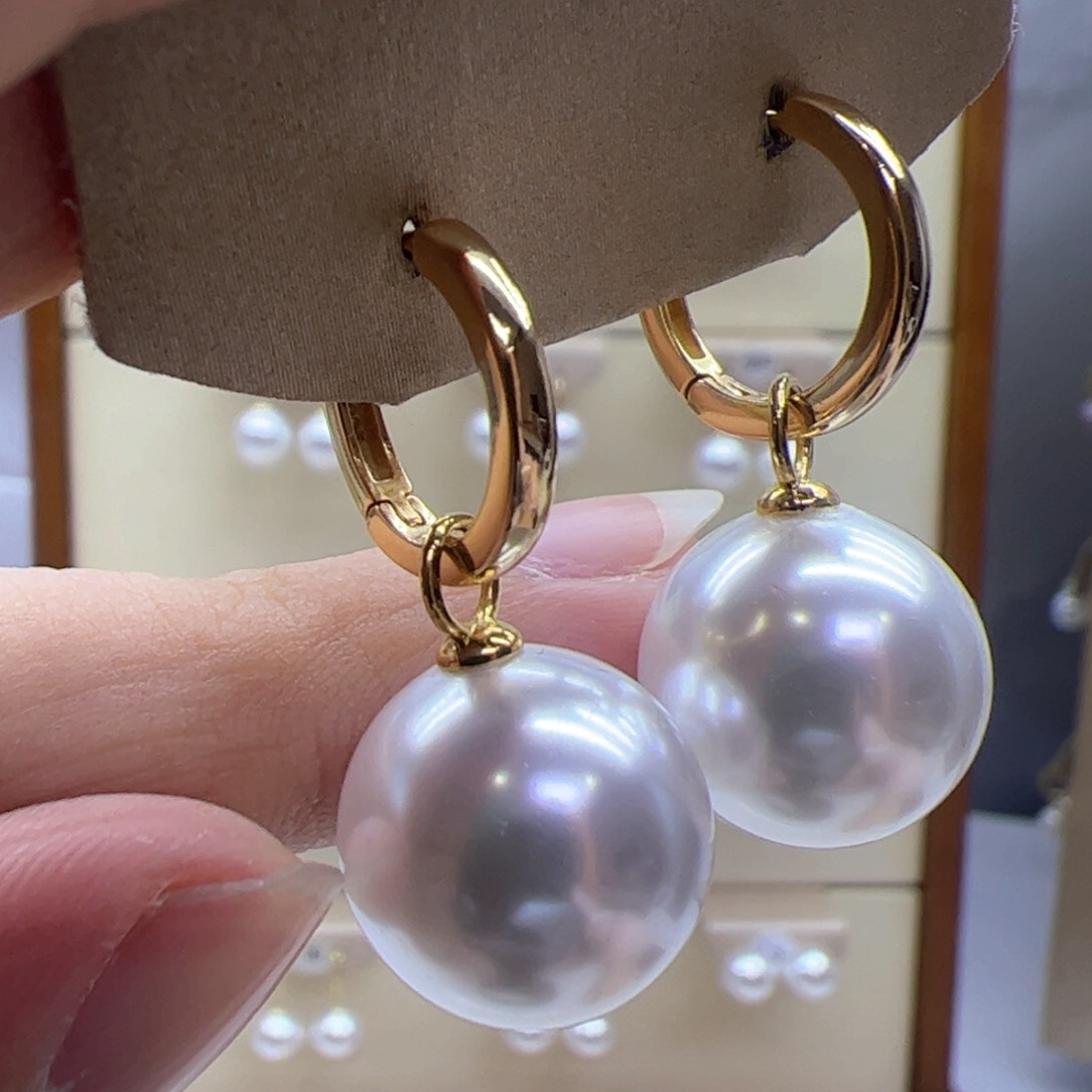 淡水珍珠耳饰银S925镶嵌