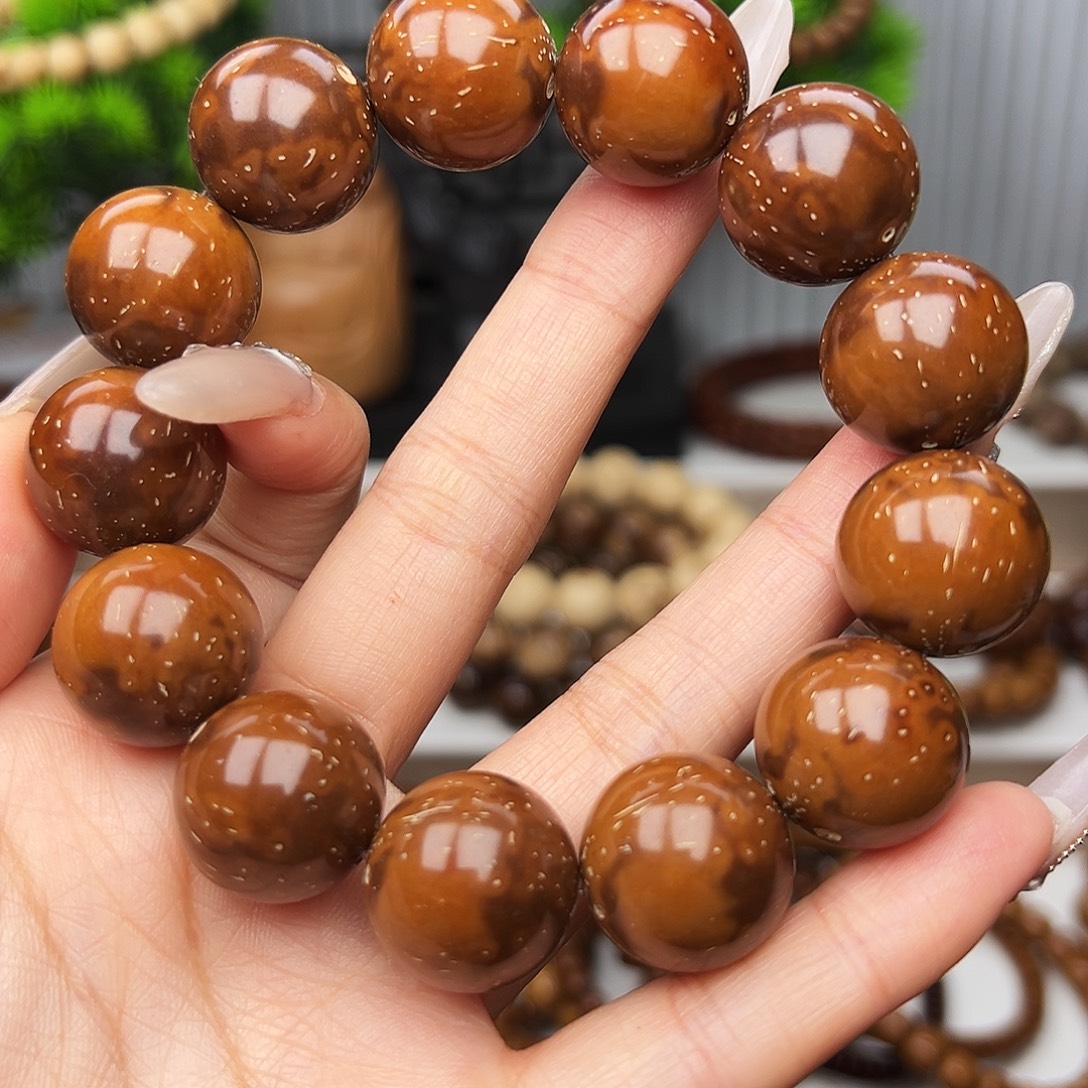 手串紫金鼠卡18半实心光珠 福利款