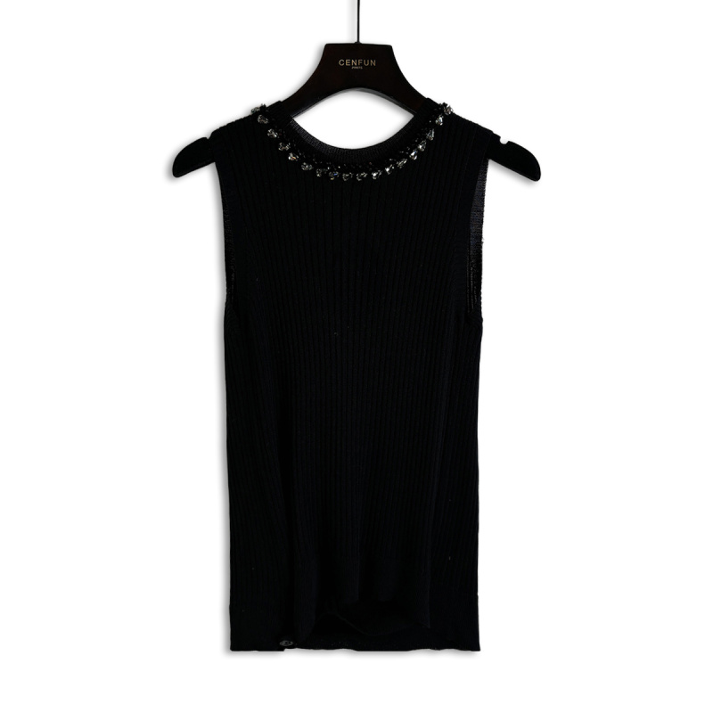 【CENFUN】106*2025优雅风背心时尚无袖毛衫女士无袖百搭打底蕾丝A0