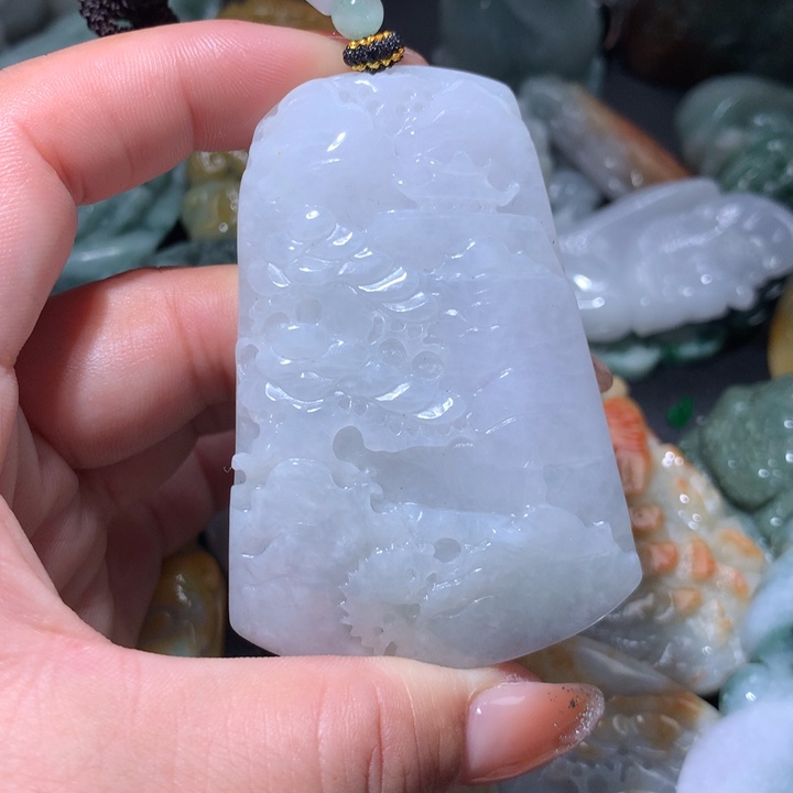 翡翠未镶嵌颈饰保真天然A货翡翠