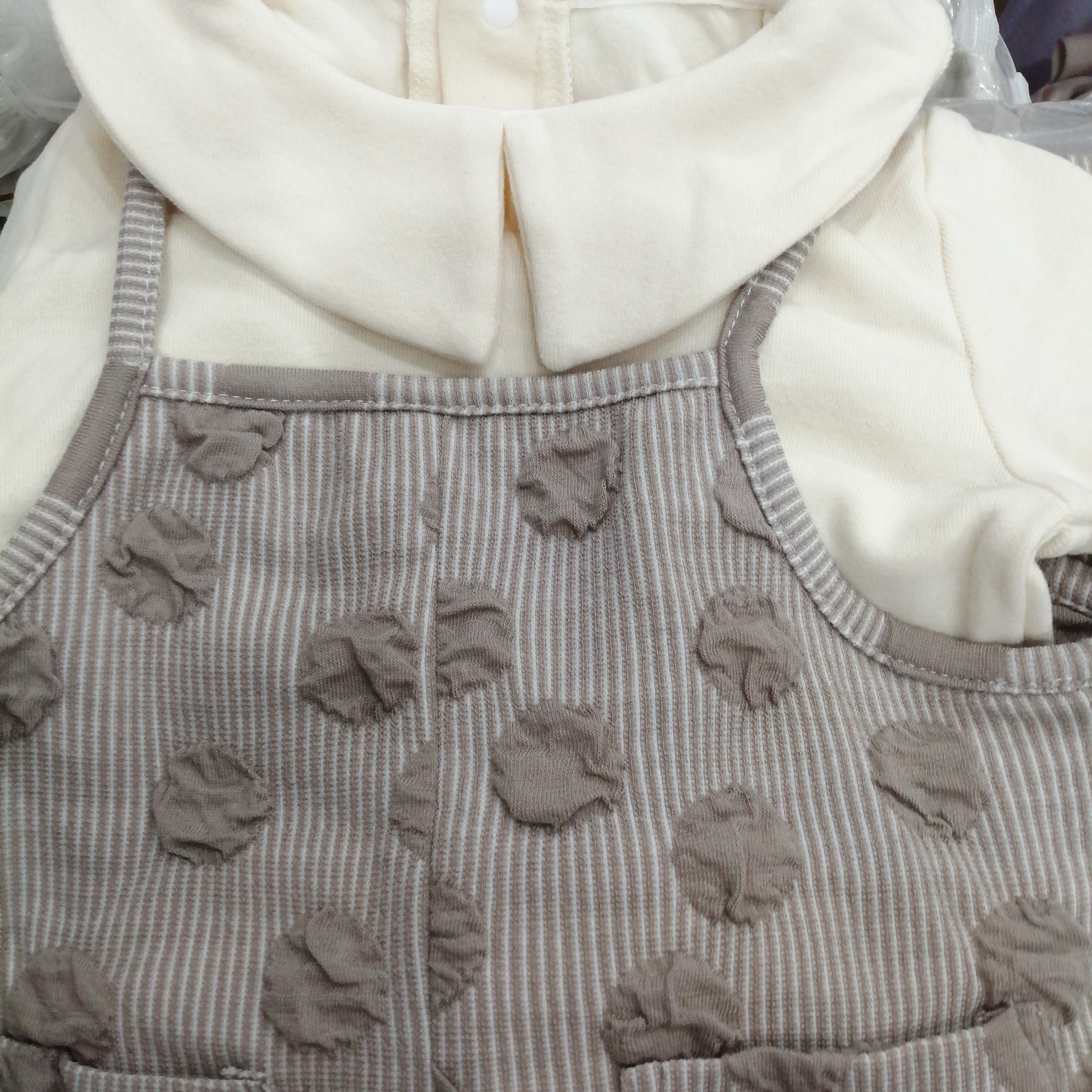 ZYM （7780）波点背带裤两件套