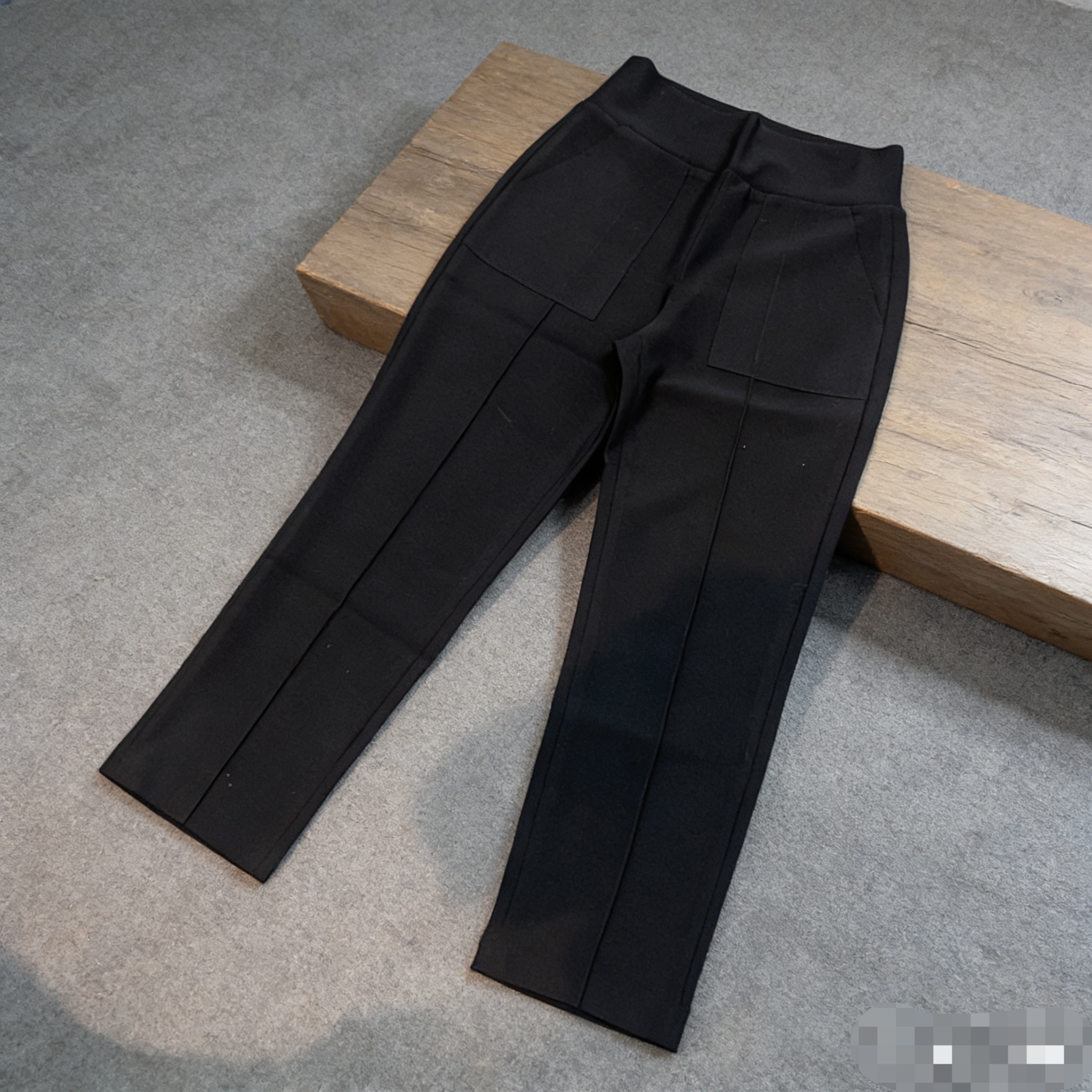 弹力收腰时尚秋冬款极简风九分休闲烟管裤-果梓2521