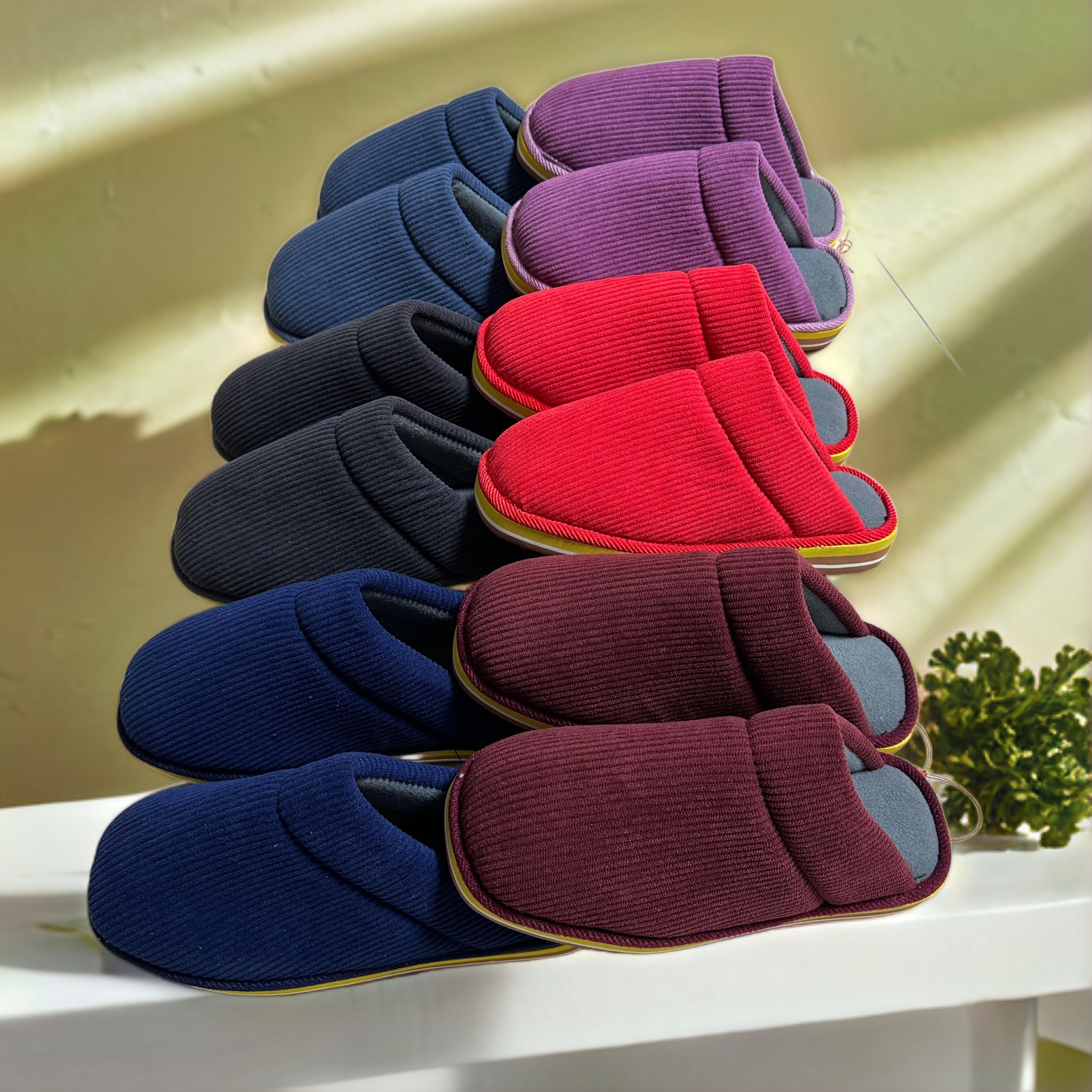 6双手工加绒加厚秋冬季情侣防滑耐磨防寒保暖家居棉拖鞋