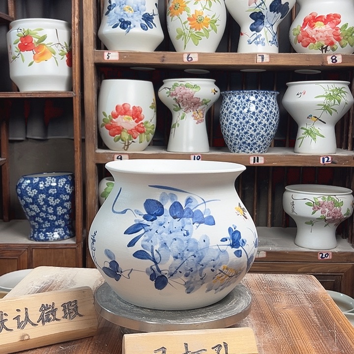 摆件钱袋子兰兰紫藤新款新款陶瓷