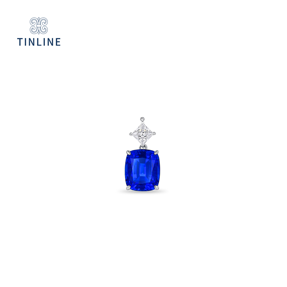 TINLINE 培育蓝宝石【单买】培育克什米尔吊坠 培育鸽血红吊坠