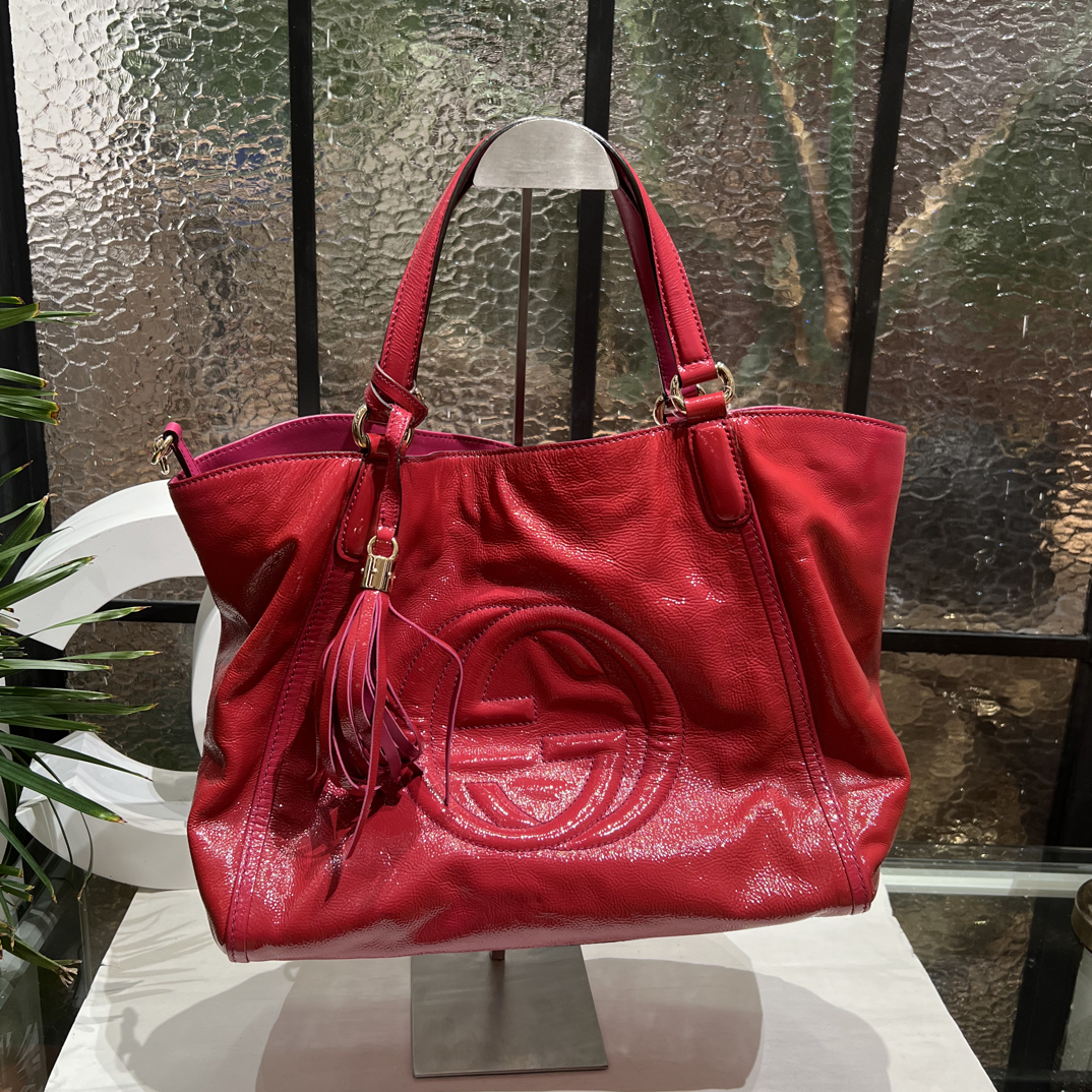 95新 GUCCI/古驰 Gucci亮红色流苏包 25120005-02