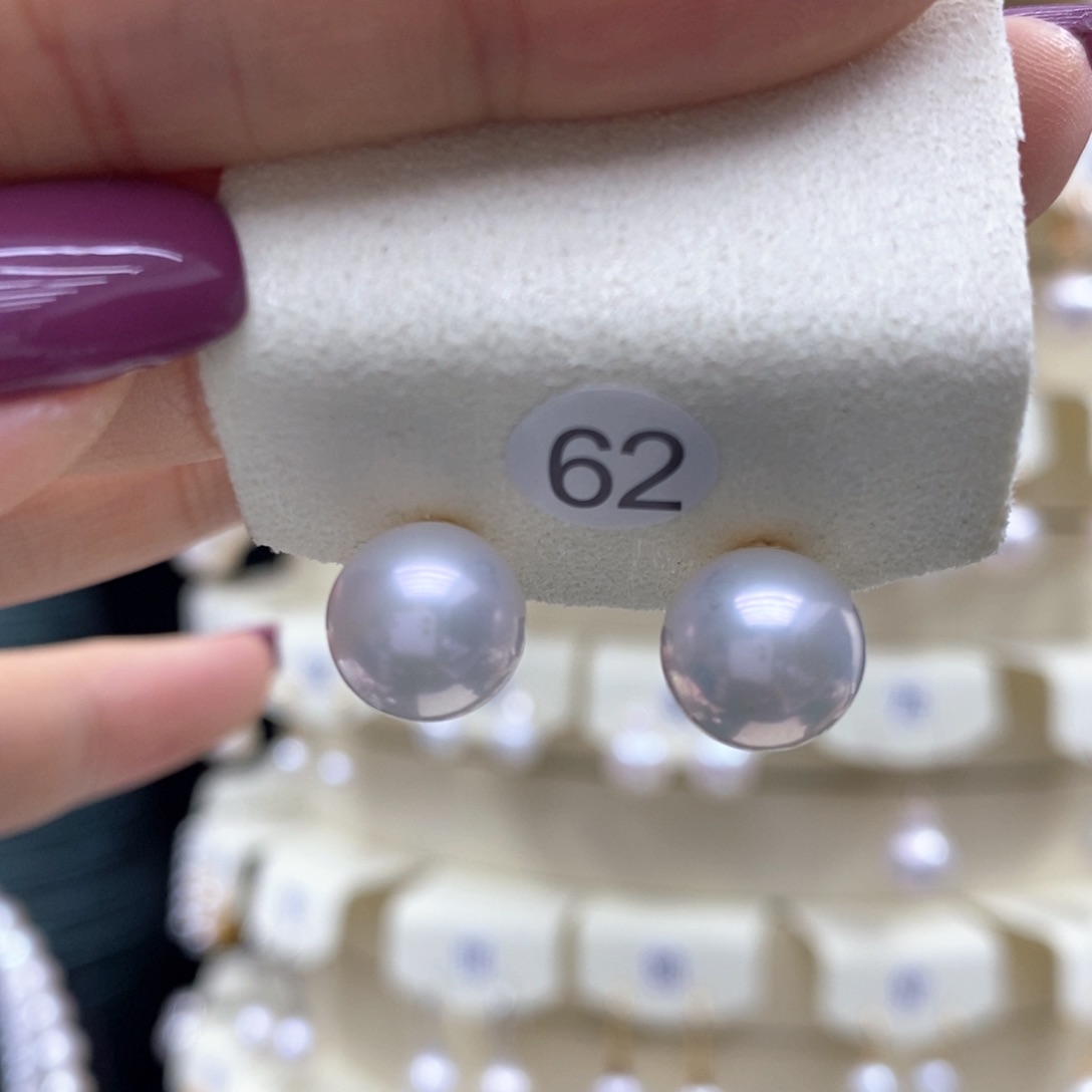 淡水珍珠耳饰18K金镶嵌