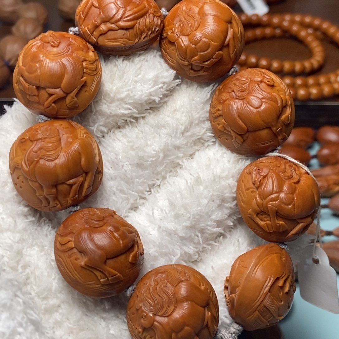 橄榄核手串/手链2.6扁四花老油核马到成功