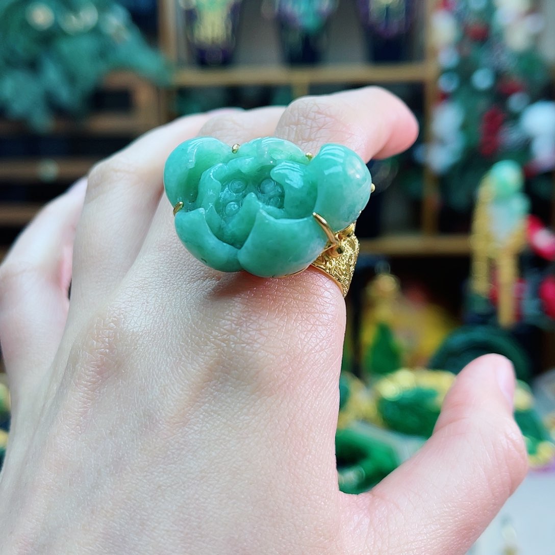 银S925镶嵌戒指翡翠48小时鉴赏期1