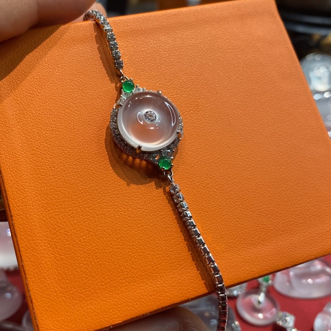 石英质玉颈饰银S925镶嵌