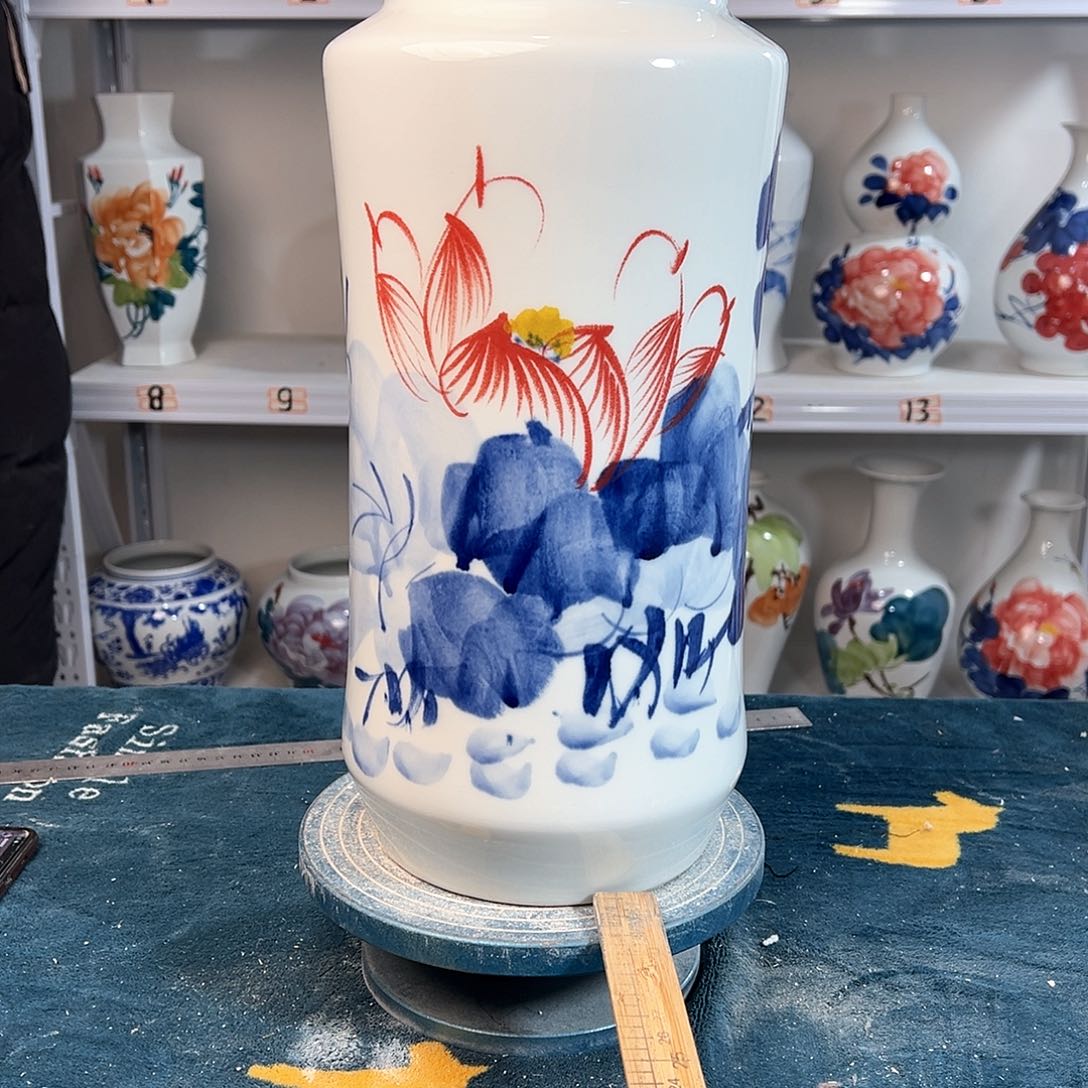 摆件景德镇陶瓷书荷花