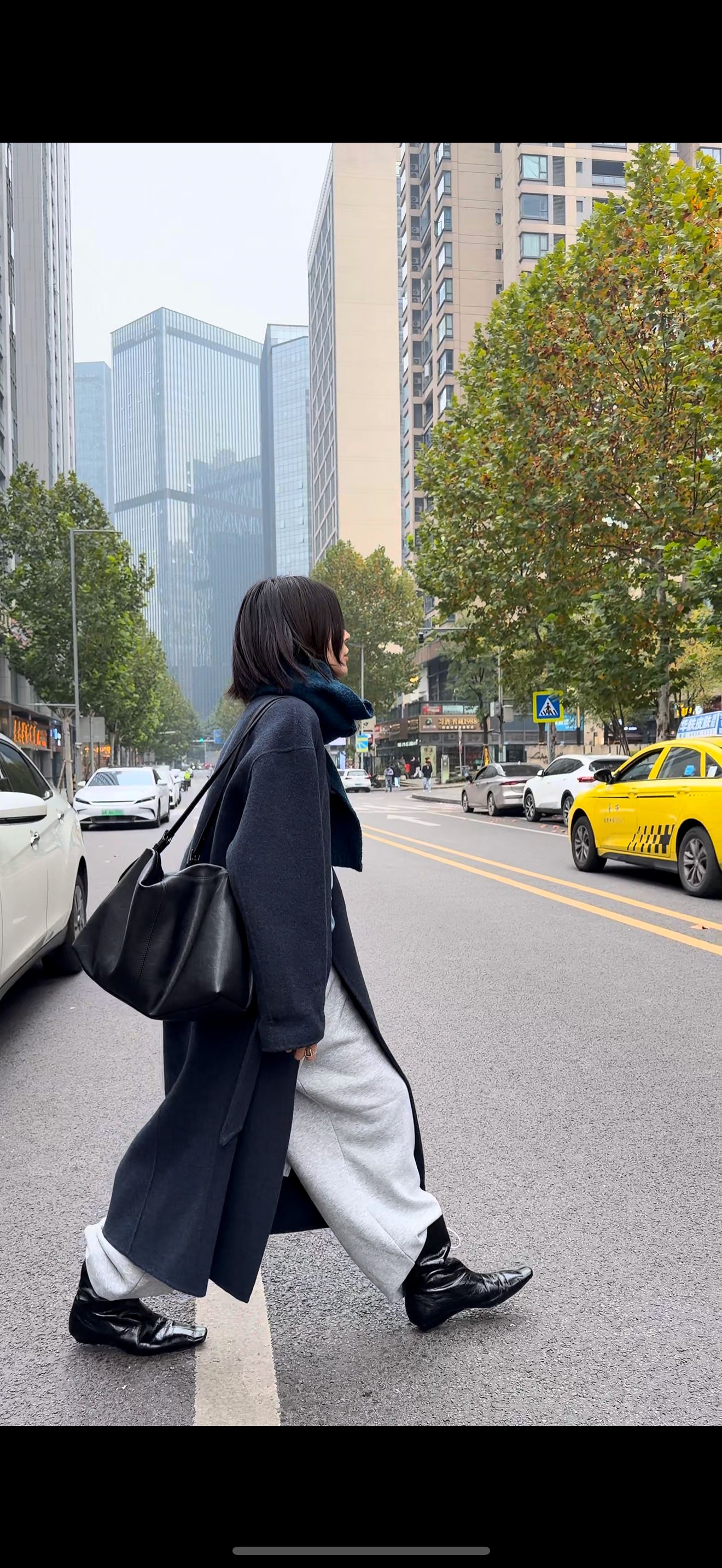 ZLAbout-us【冬款上新】垂感长款宽松简约气质腰带款大衣外套66277