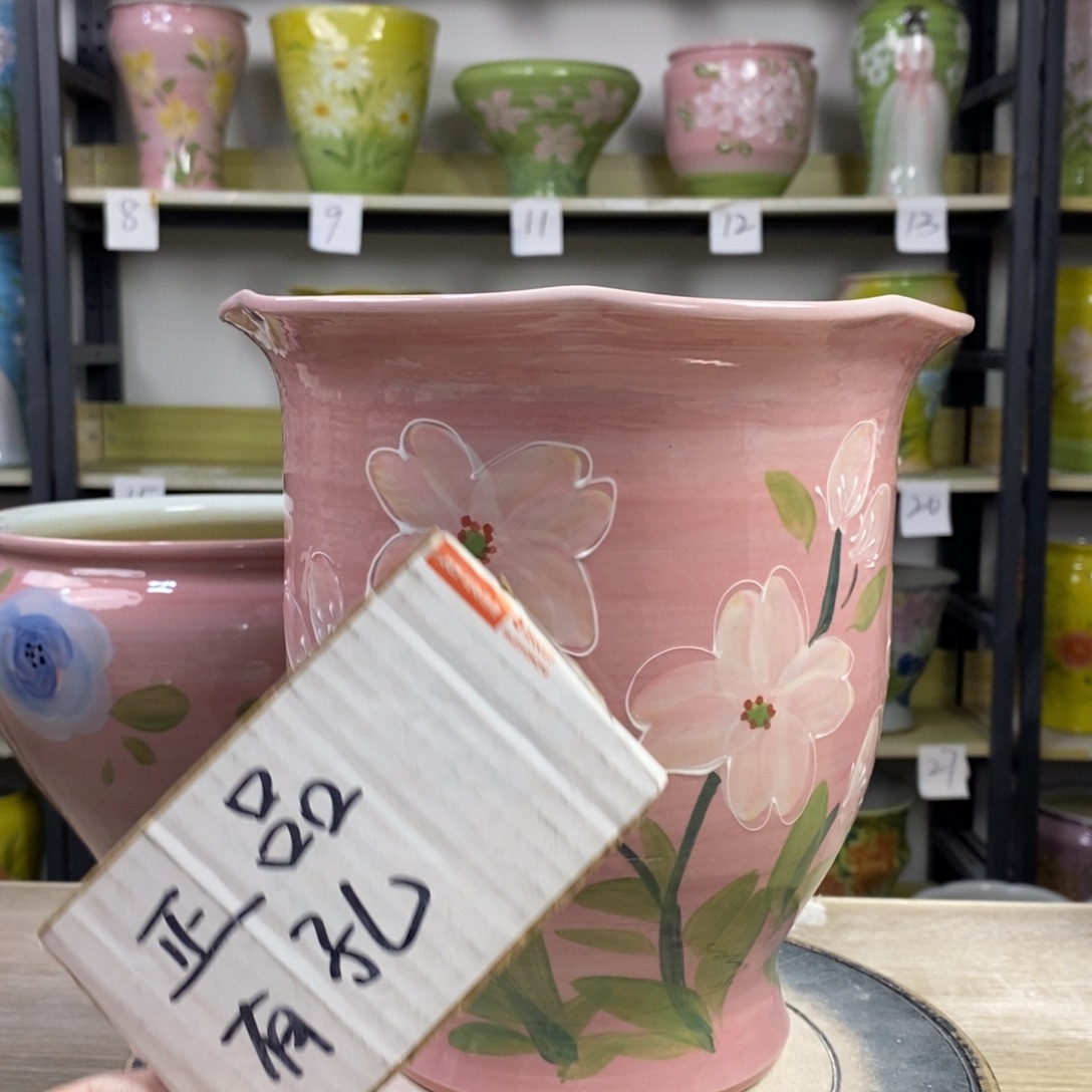 景德镇手工手绘陶瓷花盆