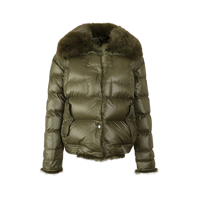 2025冬季新款大毛领气质显瘦女外套保暖翻领上衣羽绒服9728