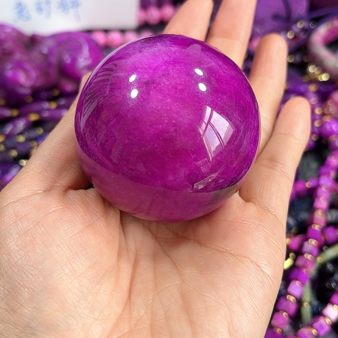 【闪购商品】琉璃颈饰舒具石老油料圆球一个丝绒玉华卡50左右