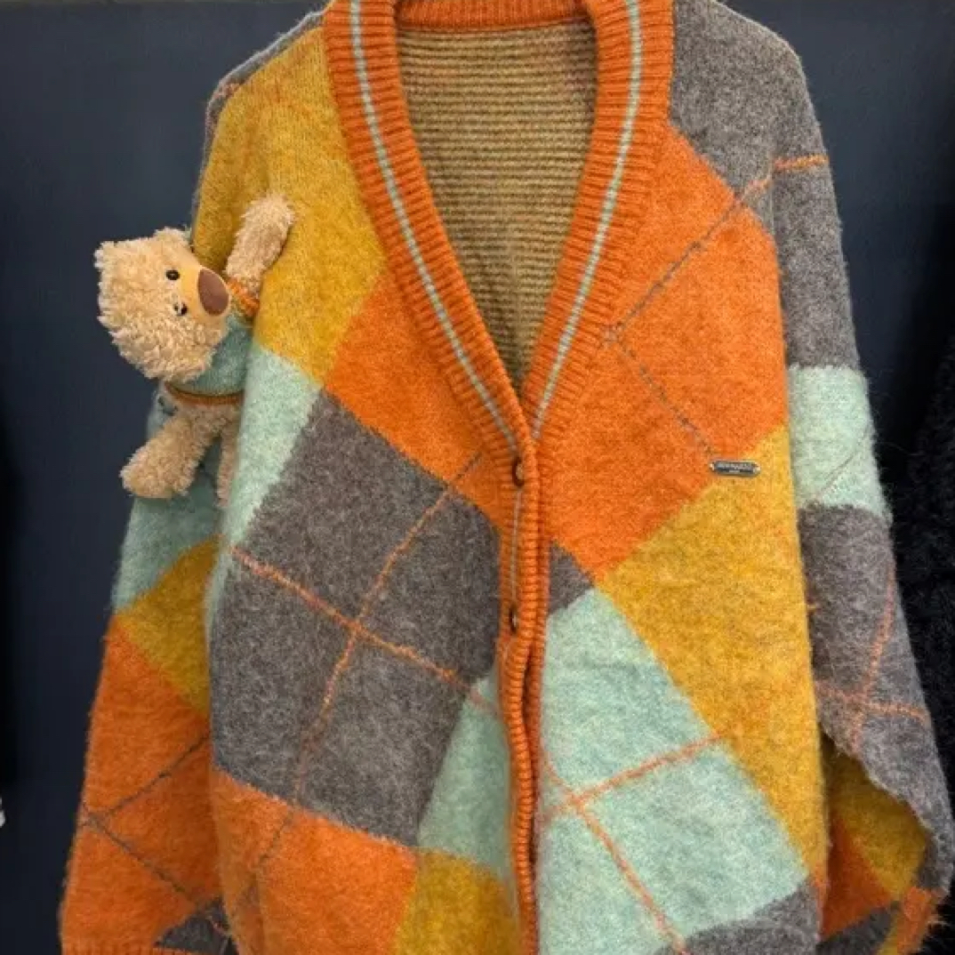 【Fancy Mancy】V领小熊针织开衫