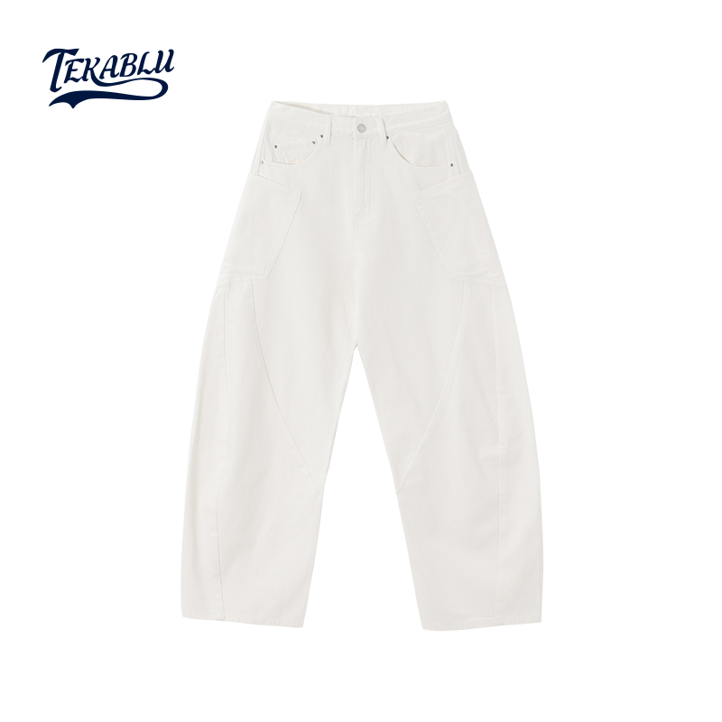 蓝布屋「BAGGY白牛」11盎司宽松阔腿不规则水洗牛仔裤TKBLDNM852