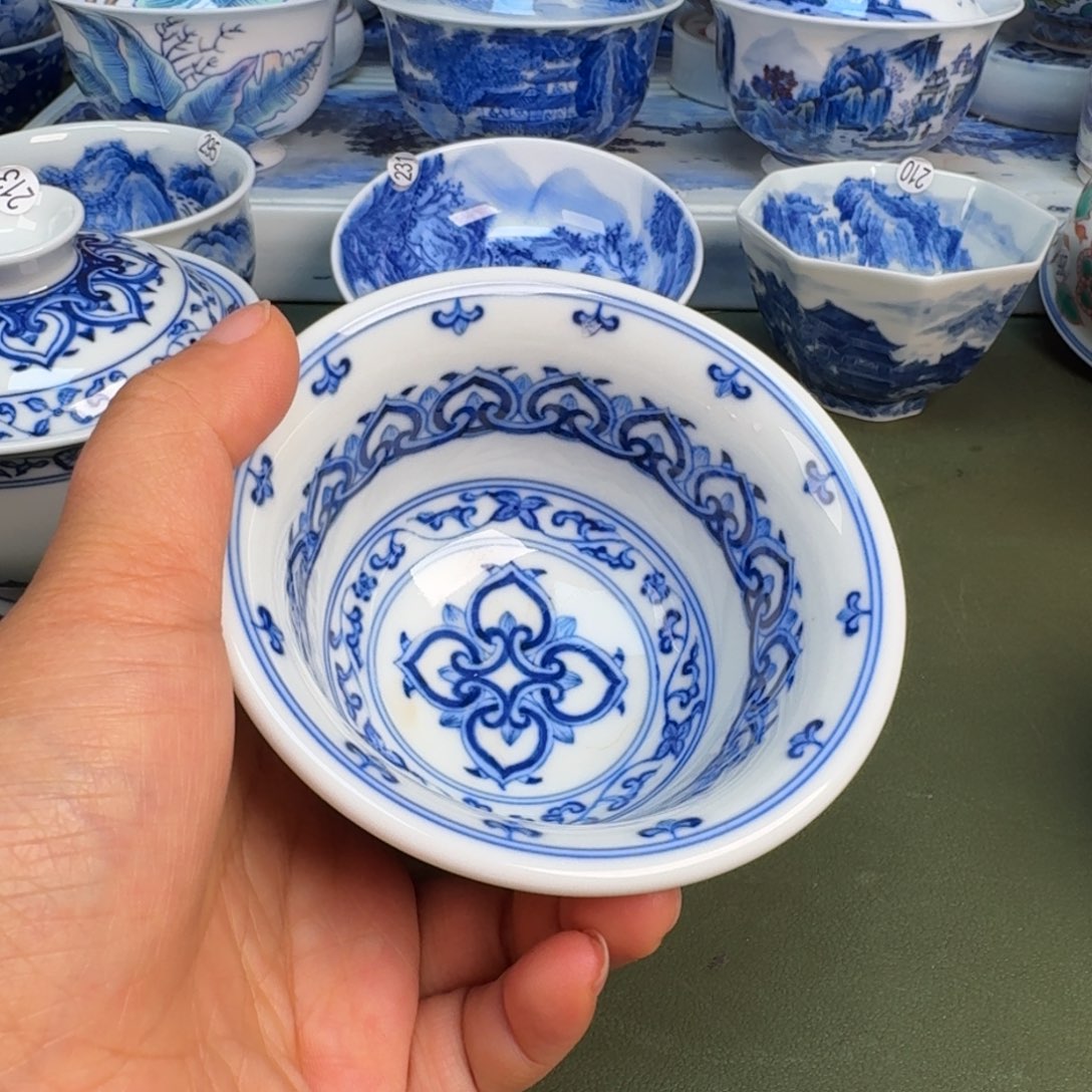 瓷景德镇纯手绘茶具圆圆214