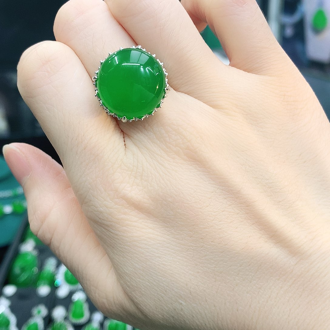 银S925镶嵌戒指玛瑙/玉髓