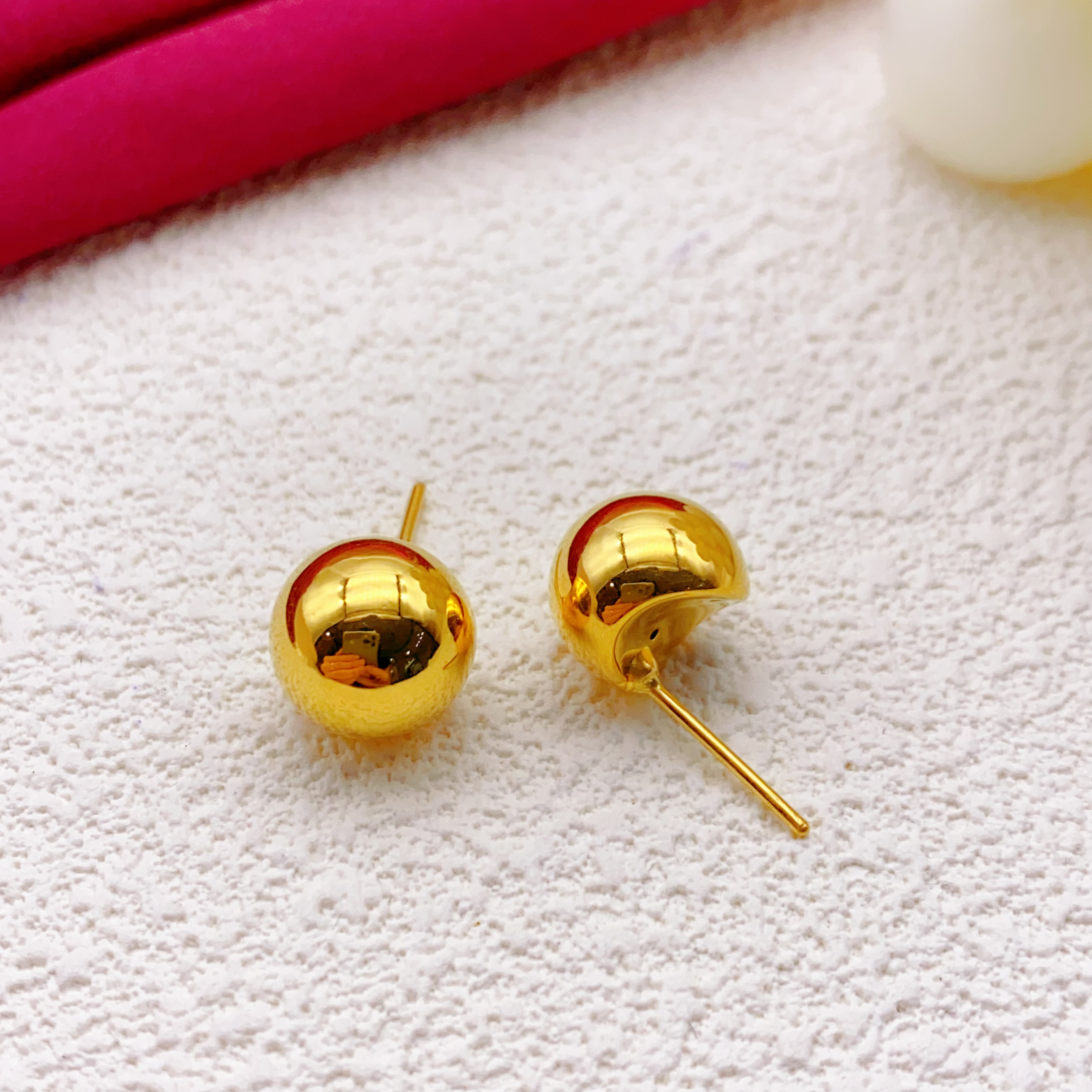 【木韵阁】足金999 5D黄金半球耳钉时尚黄金时尚 2.22